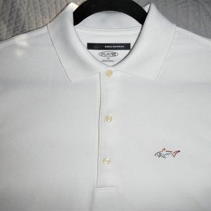 Men's Greg Norman White PlayDry Golf Shirt Size S